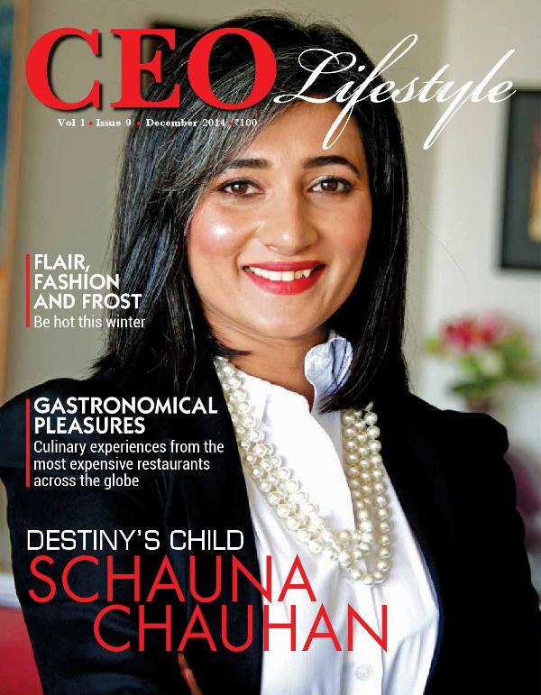 Schauna Chauhan on the cover of 'CEO Lifestyle' magazine