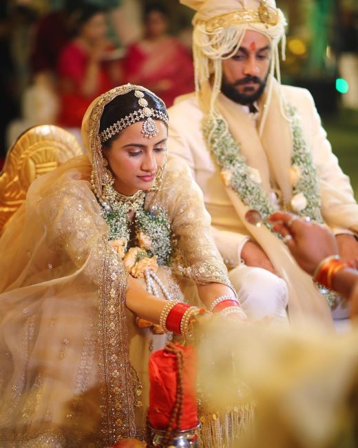 Shweta with Gandharv during their marriage ceremony
