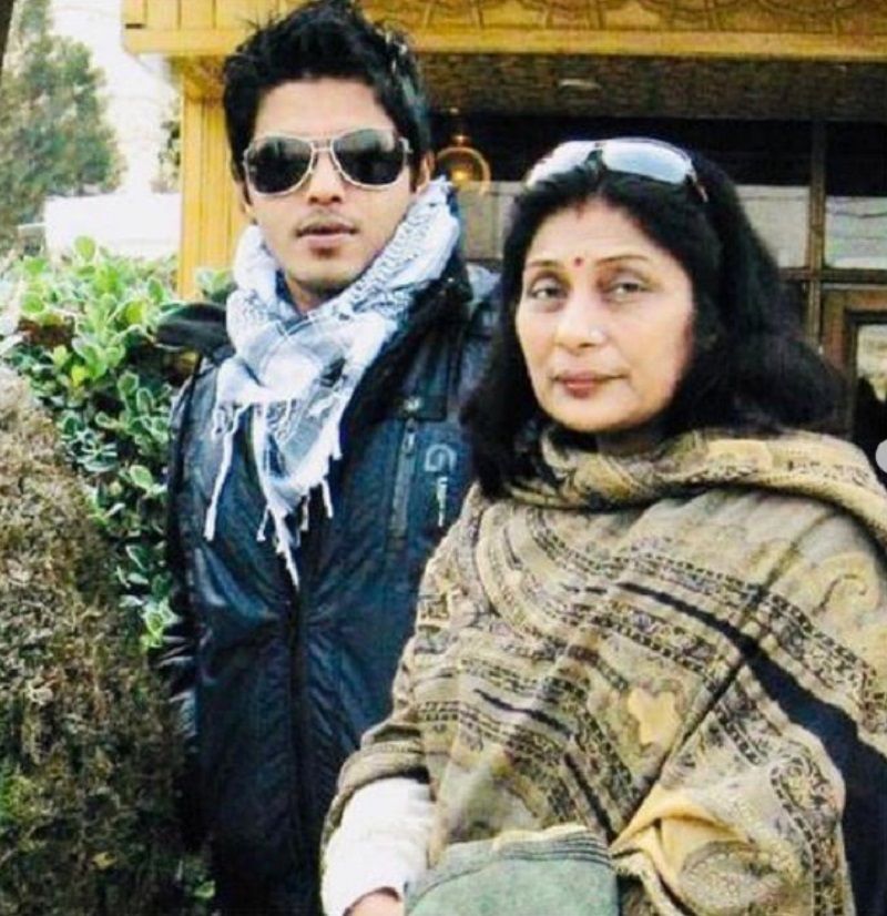 Soumya Bakshi with his mother