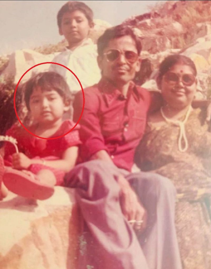 Sudipta Banerjee as a child with her family