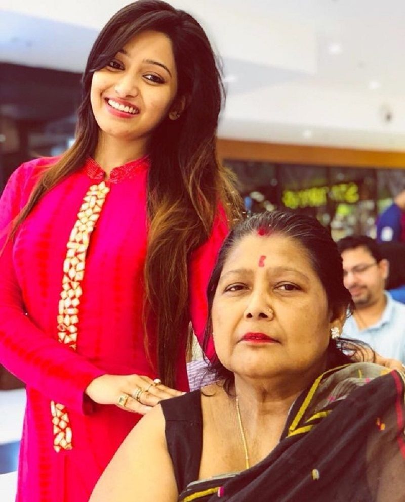 Sudipta Banerjee with her mother