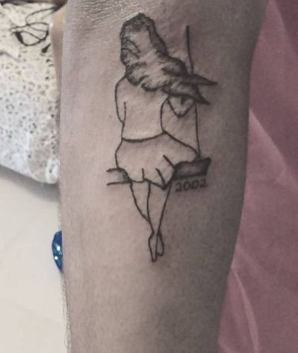 Swathi Das Prabhu's tattoo on his elbow