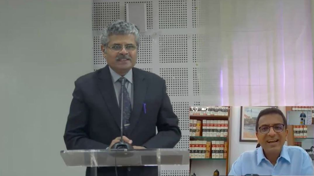 T. S. Sivagnanam as the Chairman of the Computer Committee of the Madras High Court speaking on e-Court initiatives undertaken in Tamil Nadu. The conference was joined by Justice DY Chandrachud through video conferencing.