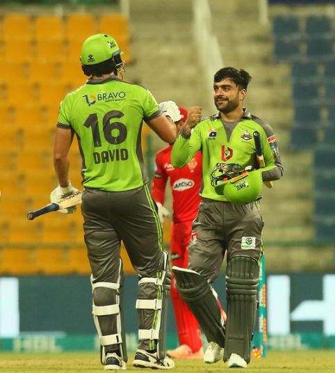 Tim David during a match for Lahore Qalandars