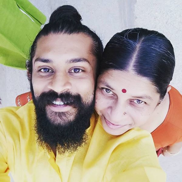 Vijay Krishna with his mother