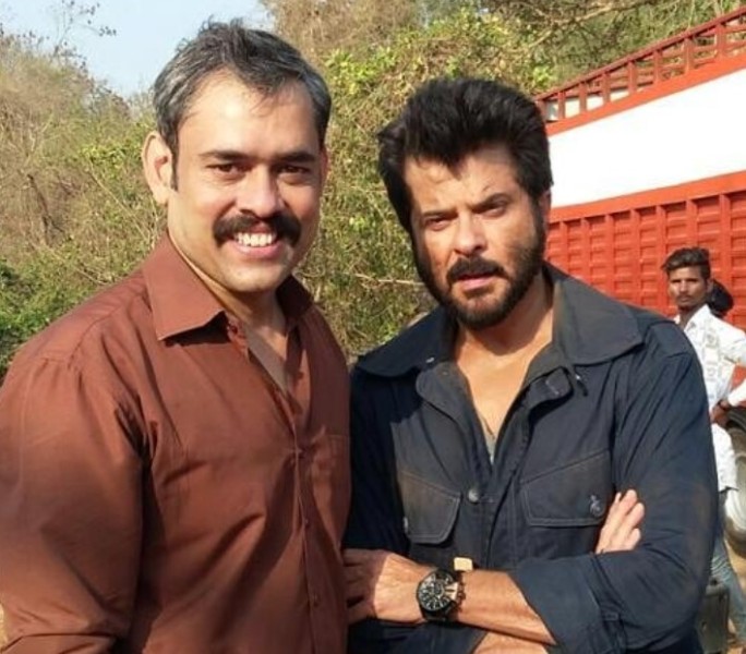 Vineet Sharma with Anil Kapoor on the sets of TV serial 24