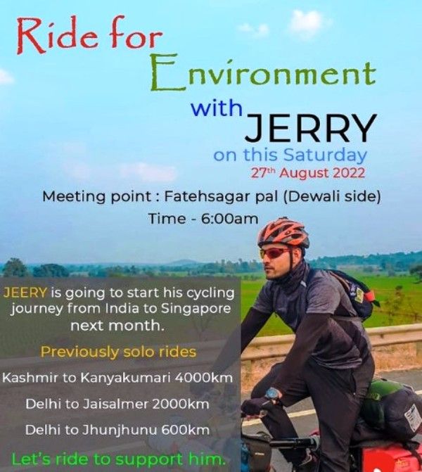 A call for cycle tour poster featuring Jerry Chourdhary and his tours