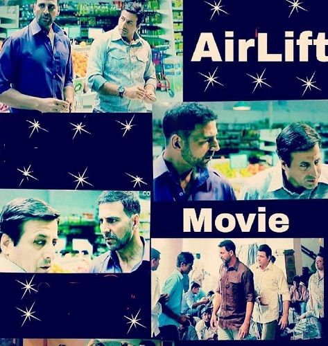 A collage of Nissar Khan from the film Airlift