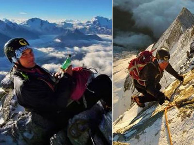 A collage of the last pictures of Julian Sands while climbing the Weisshorn which he sent to his grandson