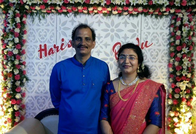 A photograph of Harish Pengan with his wife at their wedding ceremony