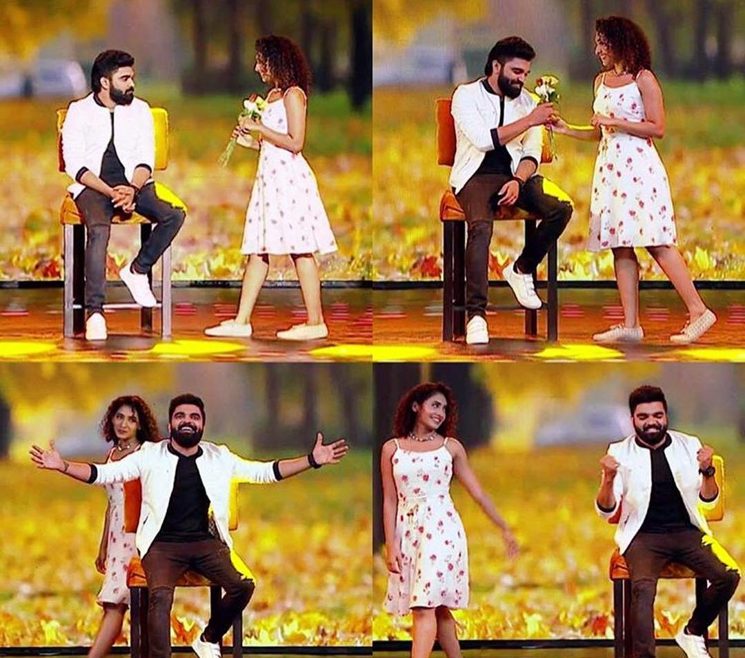 A picture collage of Gnaneswari Kandregula and Pardeep Machiraju in a still frm the TV show