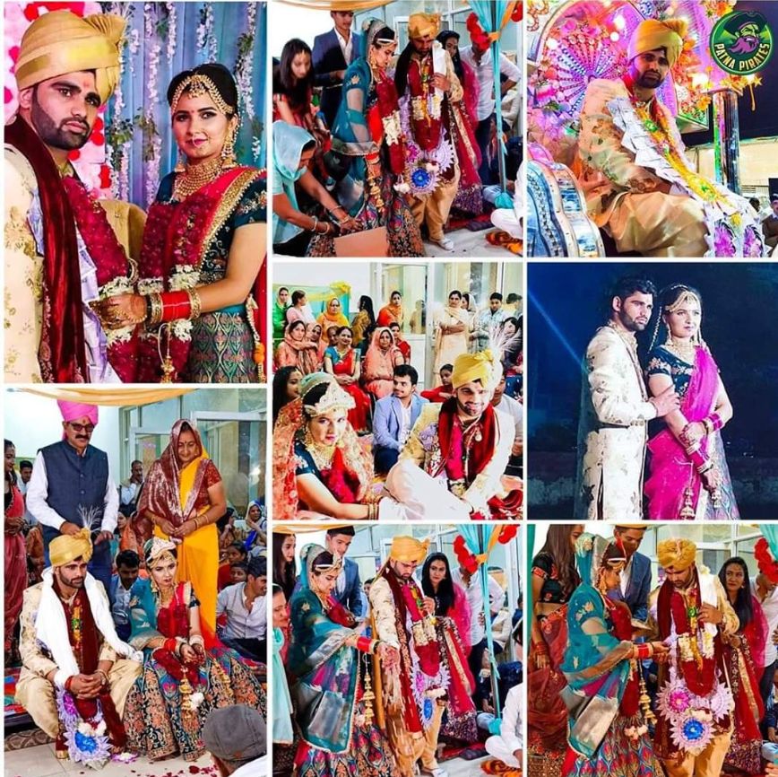 A wedding collage shared by Pardeep Narwal on his social media