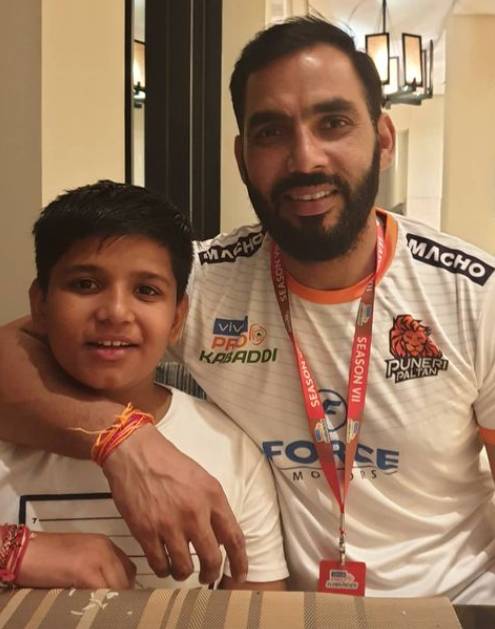 Anup Kumar with his son Avi