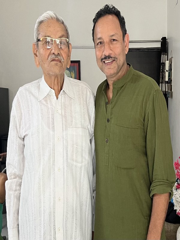 Anurag Bhadouria with his father