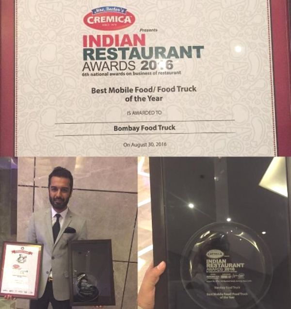 Ashesh Sajnani with his Indian Restaurant Award