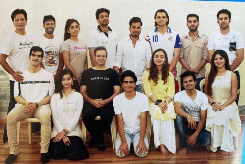 Aviral Gupta (extreme left, sitting) when he was learning acting