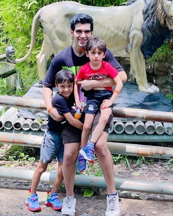 Aviral Gupta with his nephews