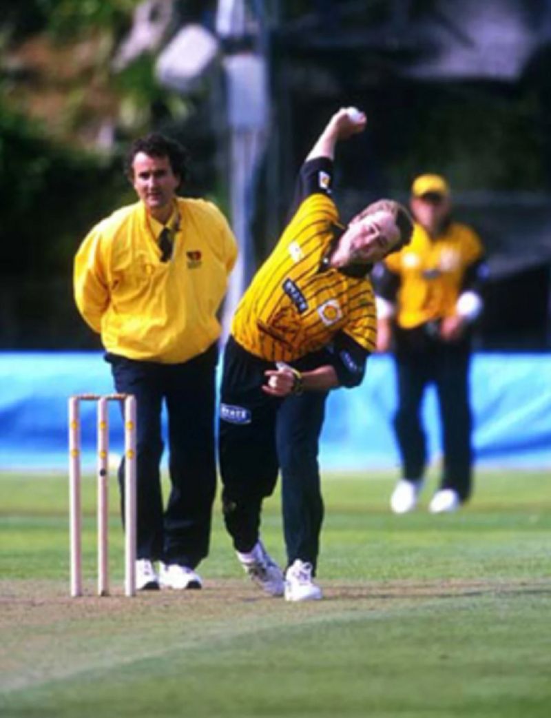 Billy Bowden umpiring in his first test match
