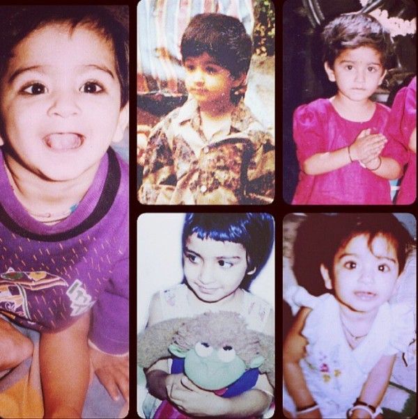 Collage of childhood pictures of Eshanya Maheshwari