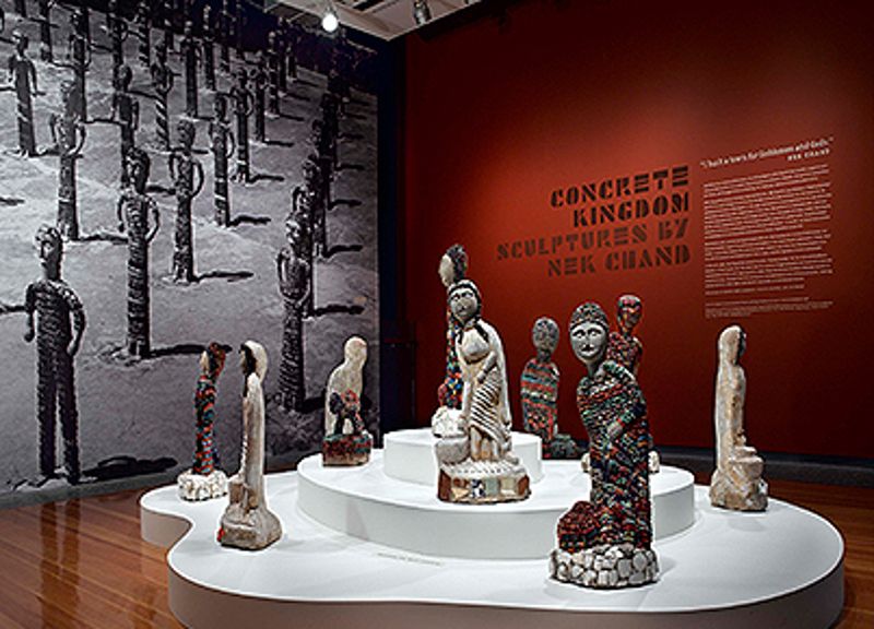 Exhibition of Nek Chand's statues at American Fort Art museum