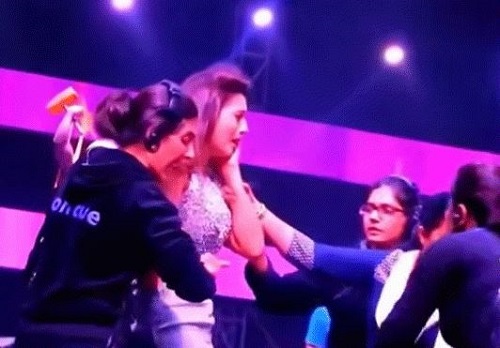 Gauahar Khan after getting slapped on a TV show