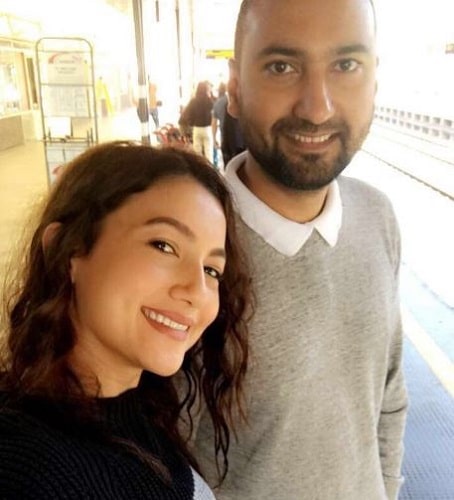 Gauahar Khan with her brother