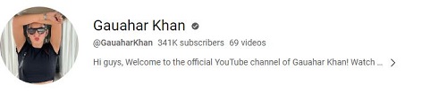 Gauahar Khan's YouTube channel