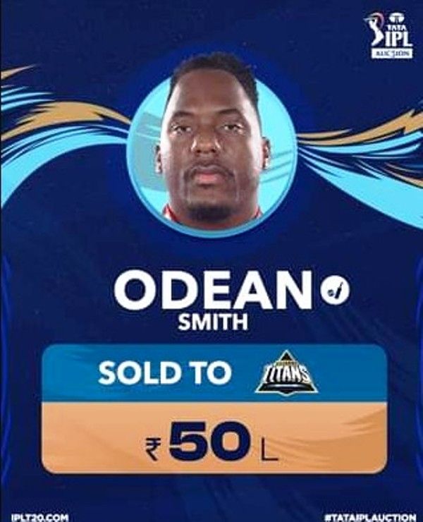 Gujarat Titans' official page features Odean Smith