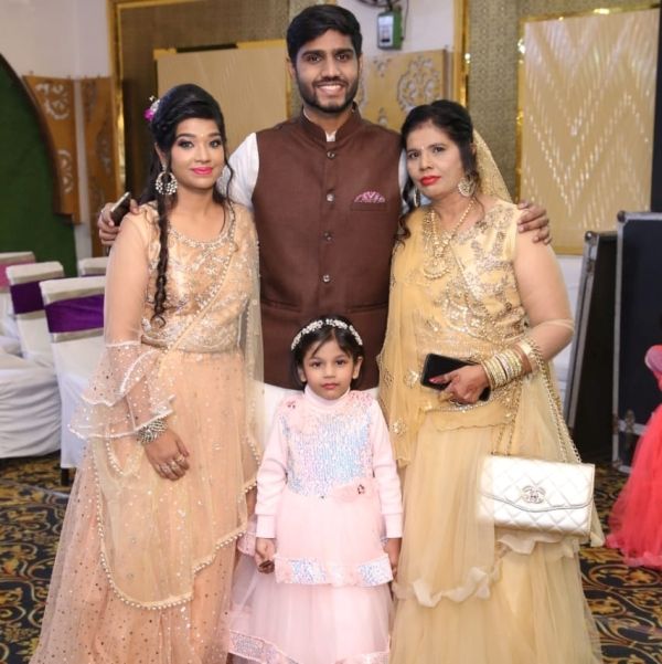 IPS Manish Kumar with his sister, Chetna Rana (left), mother, Sudesh, and niece, Shivanya Sharma