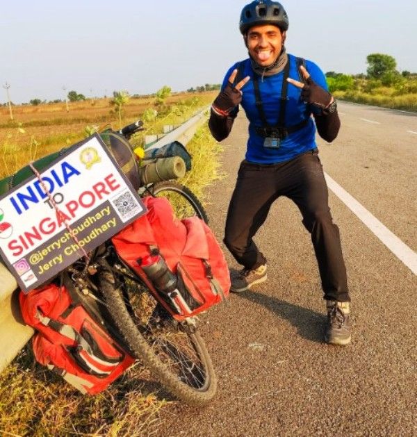 Jerry Choudhary on cycle tour from India to Singapore