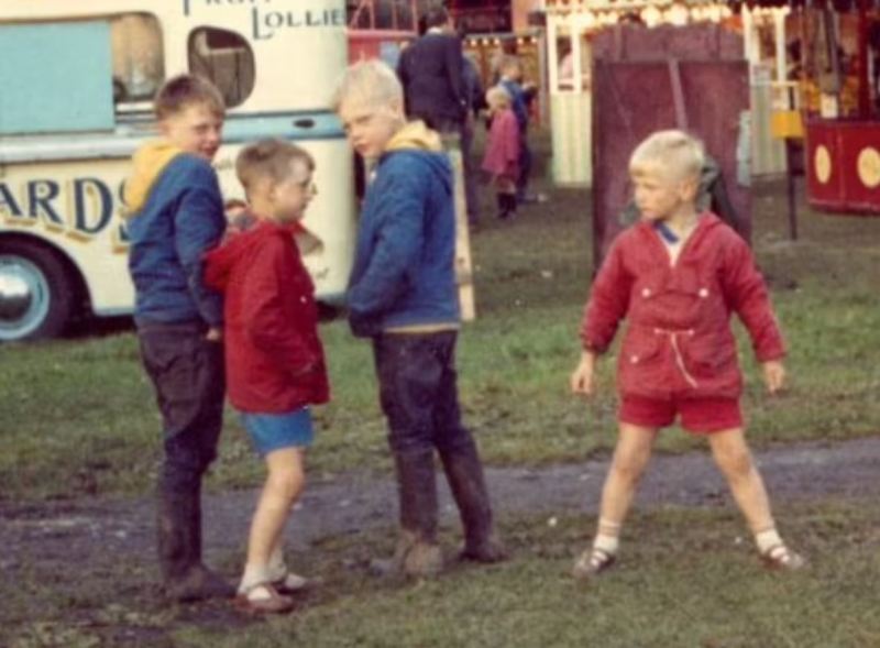 Julian Sands (rightmost) with his brothers Robin, Jeremy and Nicholas at the Arthington Show in North Yorkshire in 1964