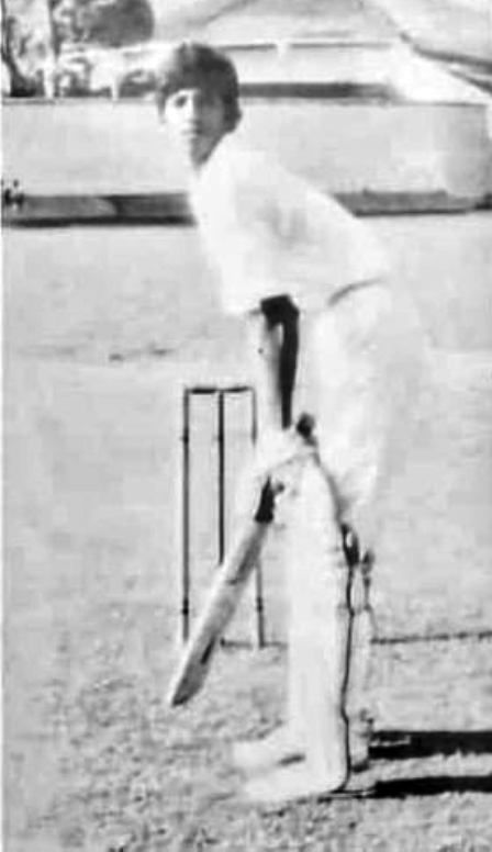 Kumar Dharmasena playing cricket when he was a child