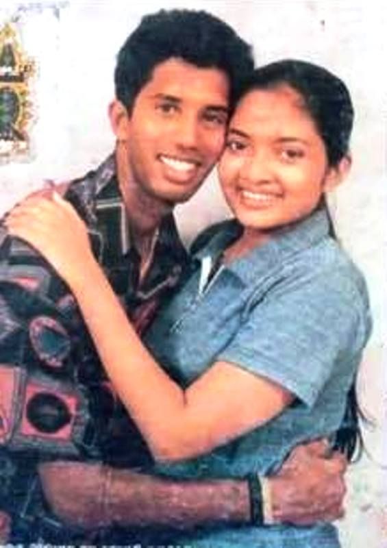 Kumar Dharmasena with his wife, Dushanthi