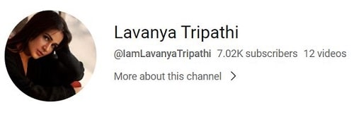 Lavanya Tripathi's YouTube channel
