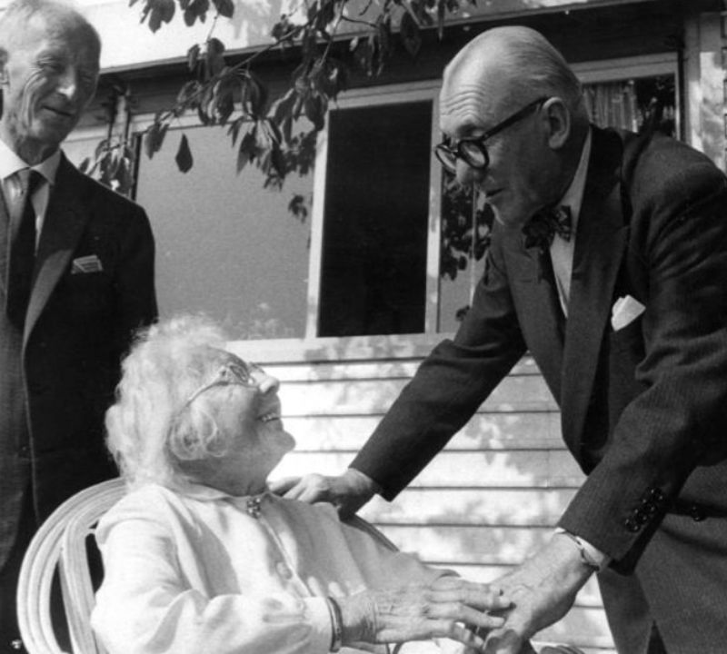 Le Corbusier with his mother and brother