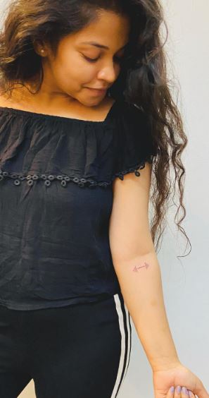 Lekha Jambaulikar's left forearm tattoo