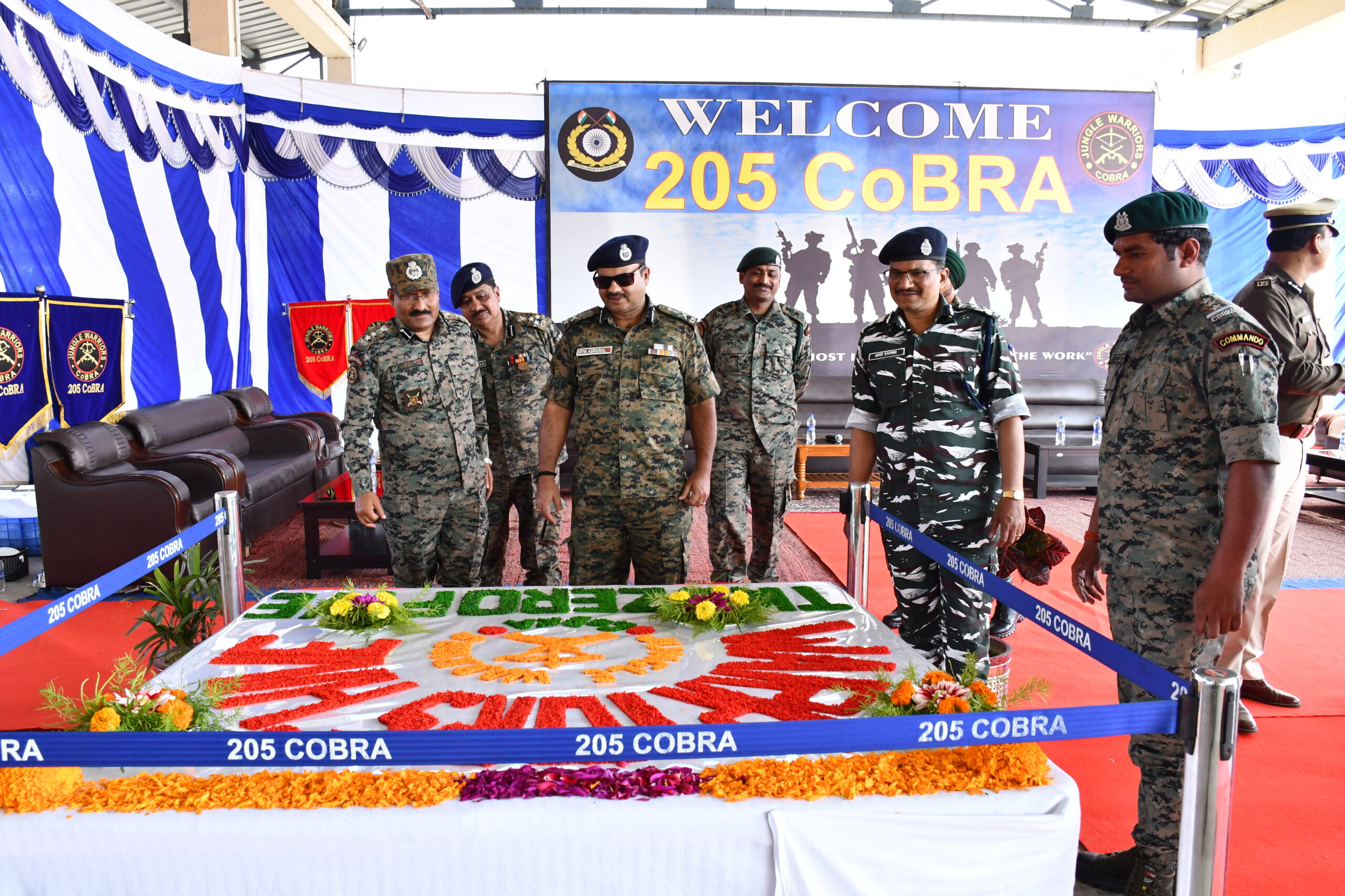 Nitin Agrawal during his visit to the CRPF's 205 CoBRA Battalion