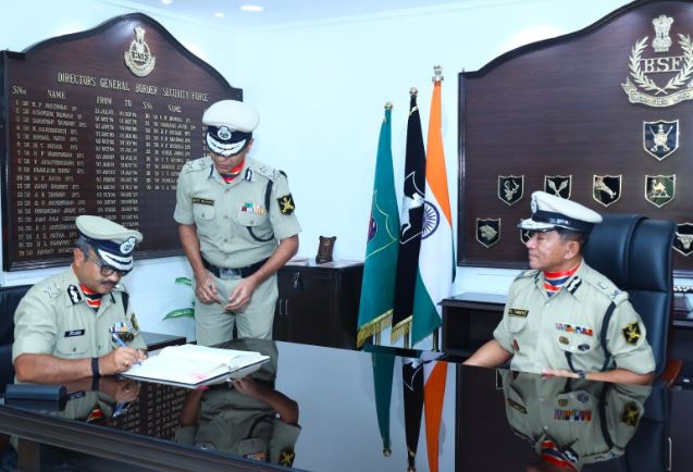 Nitin Agrawal taking charge as the Director General of BSF