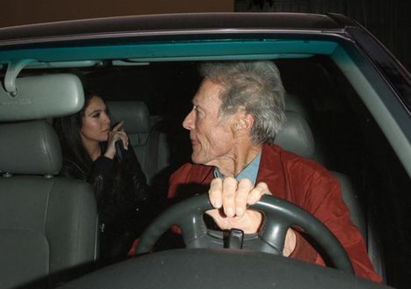 Noor Afallah with Clint Eastwood in a car