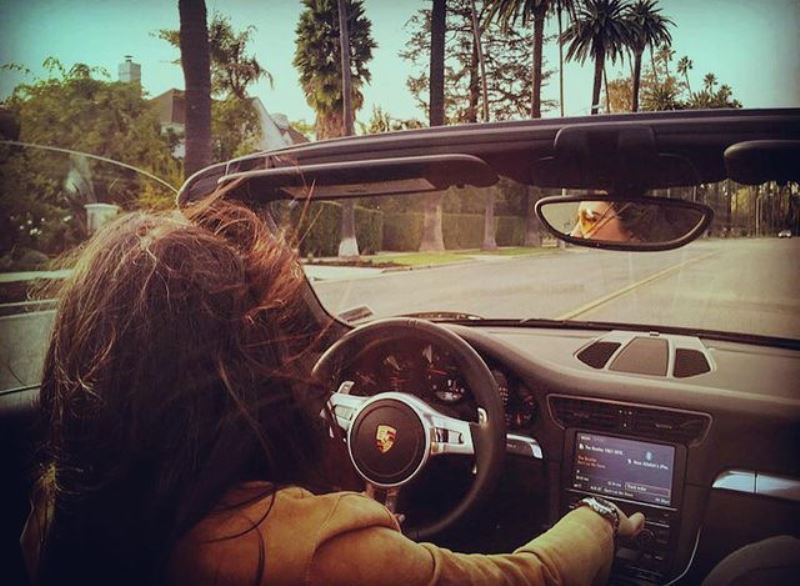 Noor Alfallah while driving her car