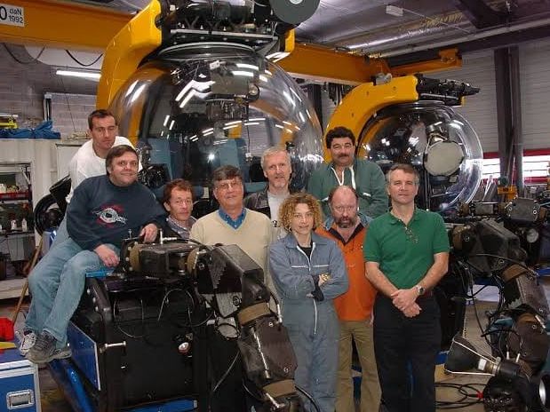 Paul-Henri Nargeolet with his team while working on a mission
