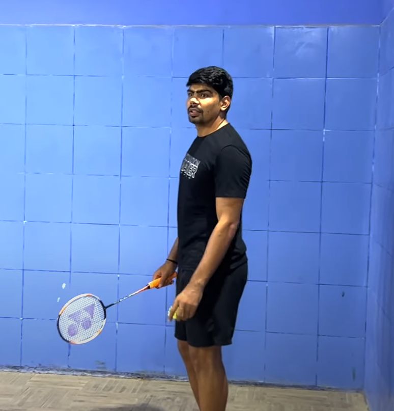Pawan Sehrawat playing badminton