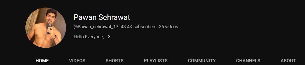Pawan Sehrawat's Youtube channel