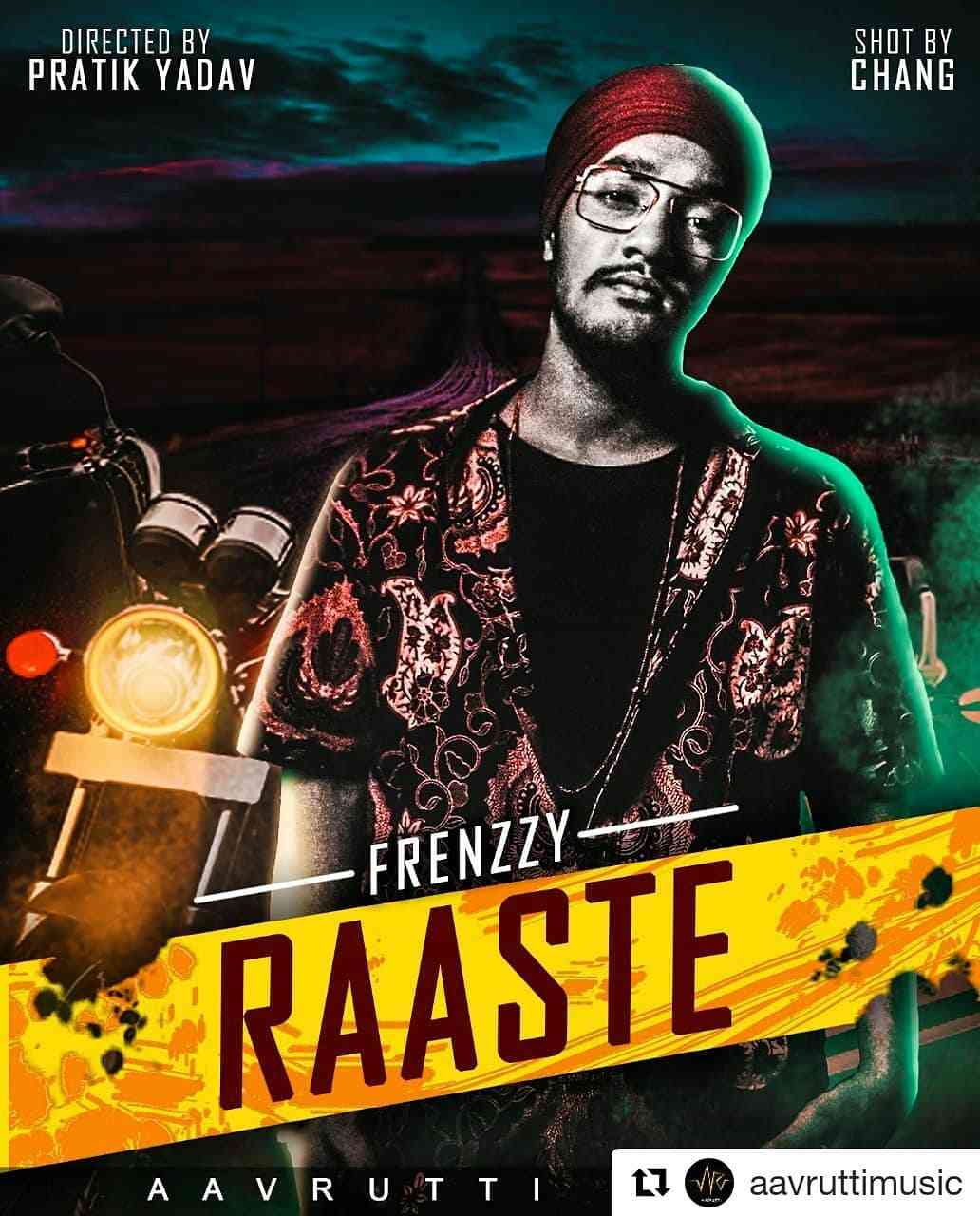 Poster of Riar Saab's debut song as Frenzzy, Raaste