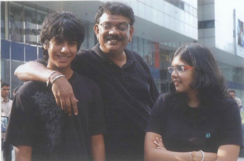 Priyadarshan with his son and daughter