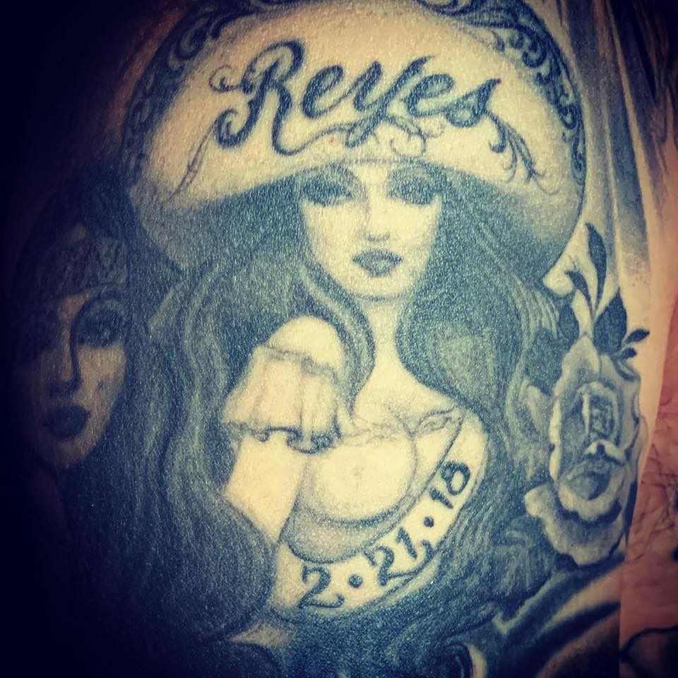 Rafael Reyes's tattoo of his wife, Kat Von D