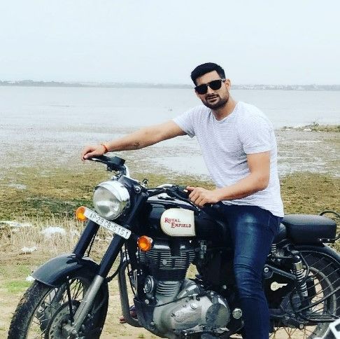 Rahul on his bike