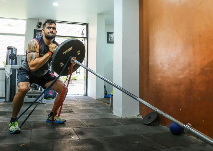 Rahul working out at the gym