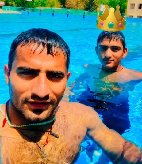 Sandeep Narwal in the pool