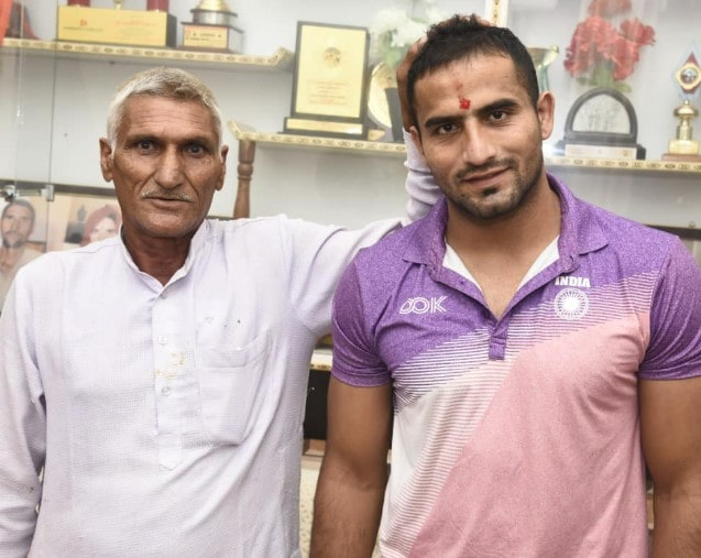 Sandeep Narwal with his father